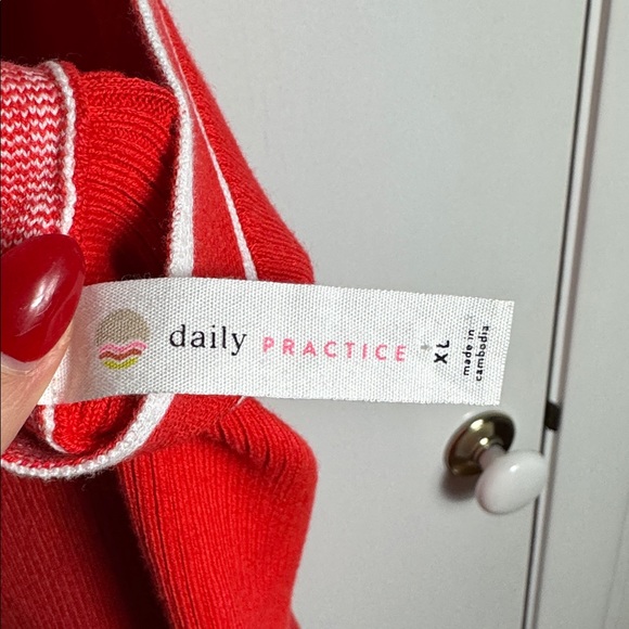 Anthropologie Daily Practice Full Speed Halter Knit Mini Dress Red Size XL - Picture 7 of 10